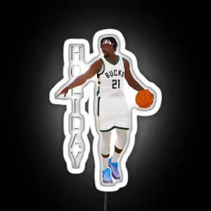 Jrue Holiday 21 Digital Drawing RGB Neon Sign