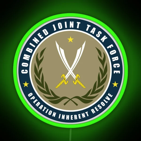JTF Joint Task Force Operation Inherent Resolve RGB Neon Sign