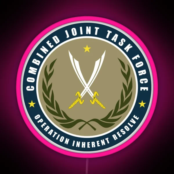 JTF Joint Task Force Operation Inherent Resolve RGB Neon Sign