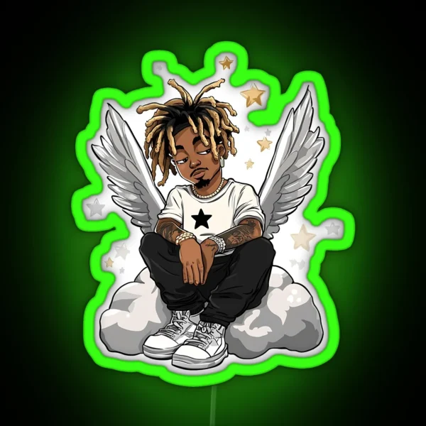 Juice WRLD As Cartoon RGB Neon Sign