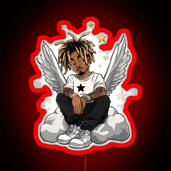 Juice WRLD As Cartoon RGB Neon Sign