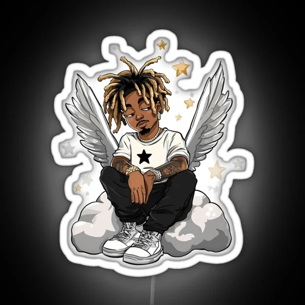 Juice WRLD As Cartoon RGB Neon Sign