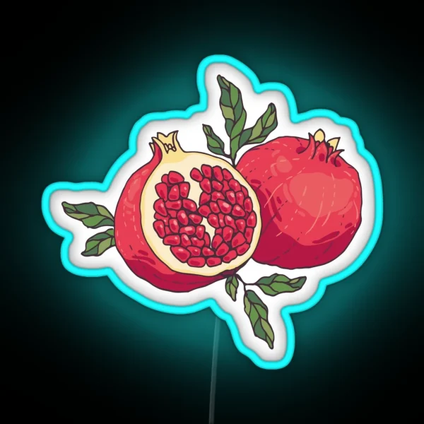 Juicy Pomegranate Fruits RGB Neon Sign