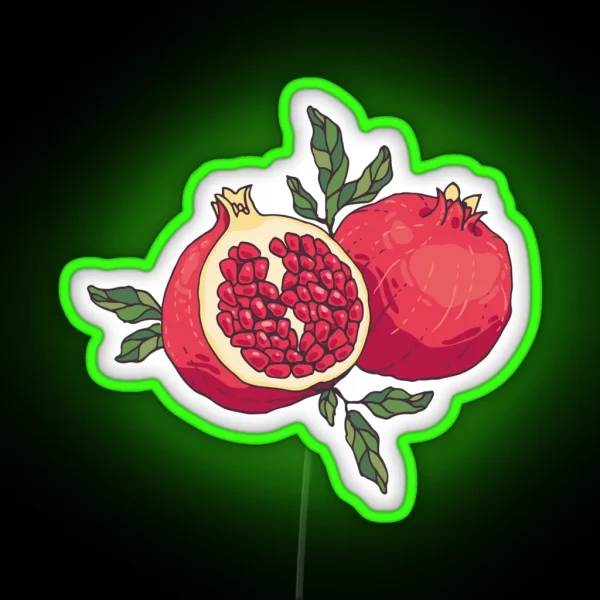Juicy Pomegranate Fruits RGB Neon Sign