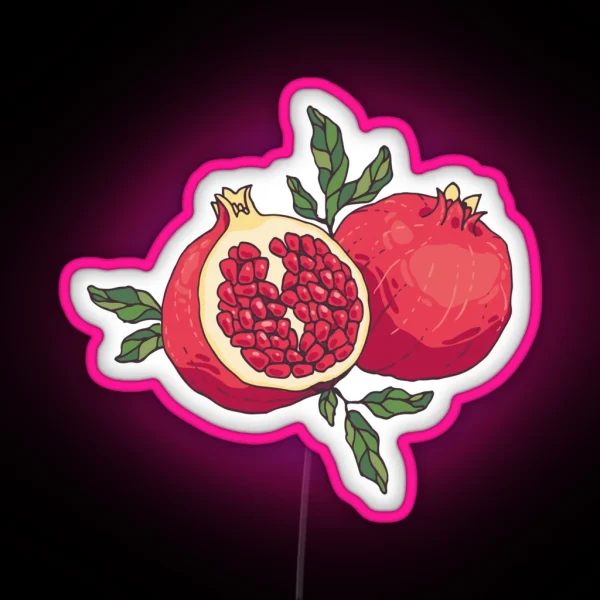Juicy Pomegranate Fruits RGB Neon Sign