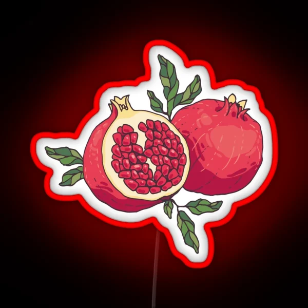 Juicy Pomegranate Fruits RGB Neon Sign