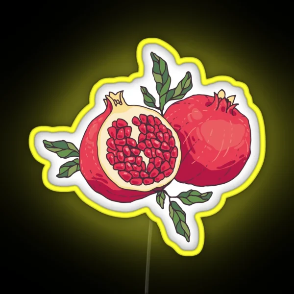 Juicy Pomegranate Fruits RGB Neon Sign