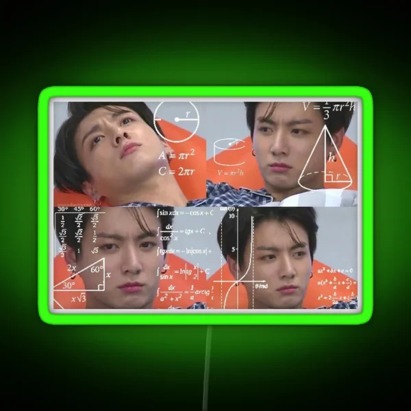 Jungkook Confused Meme Led RGB Neon Sign