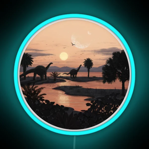 Jurassic Beach RGB Neon Sign