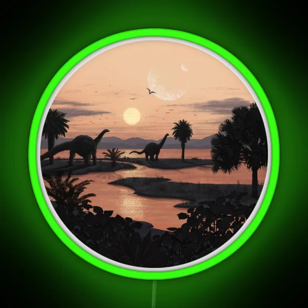 Jurassic Beach RGB Neon Sign