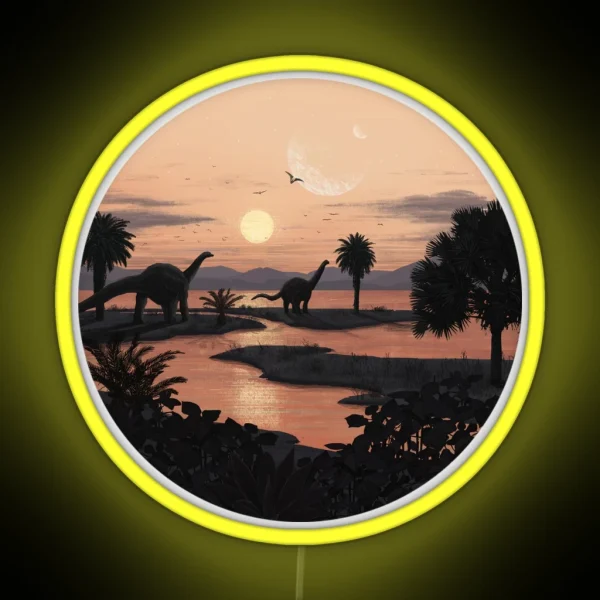 Jurassic Beach RGB Neon Sign