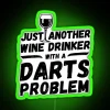 Neon bar decor sign with witty wine and darts humor
