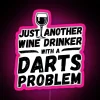 Vibrant RGB neon sign for wine lover and dart enthusiast decor.