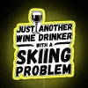 Fun bar decor featuring a wine loving skier neon sign