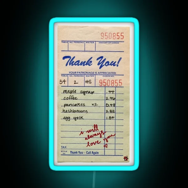 Just Keep Driving Order Slip Harry Styles RGB Neon Sign