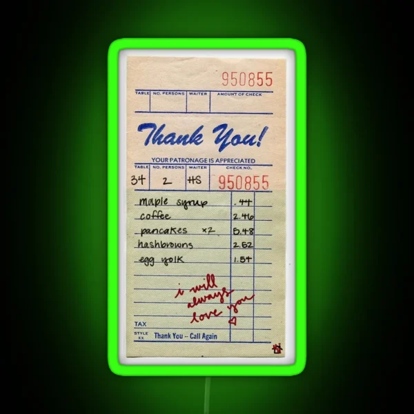 Just Keep Driving Order Slip Harry Styles RGB Neon Sign