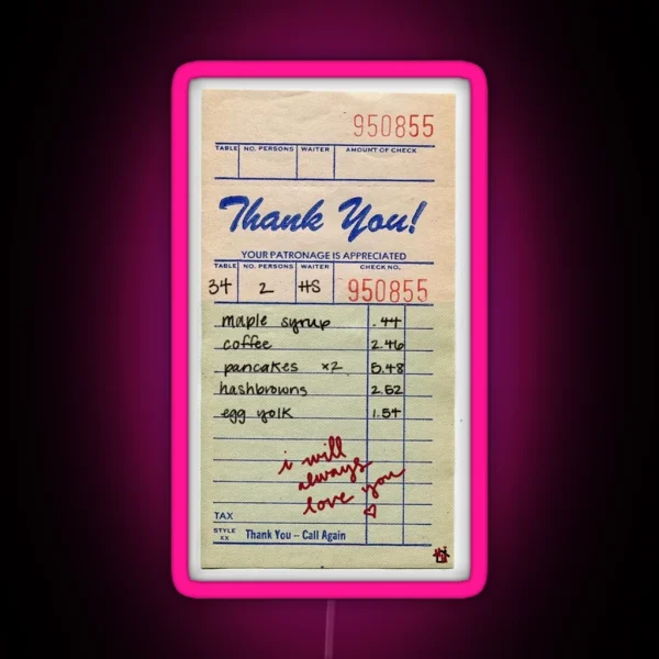 Just Keep Driving Order Slip Harry Styles RGB Neon Sign