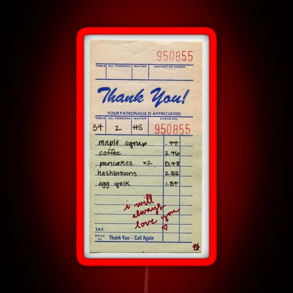 Just Keep Driving Order Slip Harry Styles RGB Neon Sign