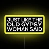 Vintage Gypsy Motif Inspired Color-Changing Neon Sign with Rainbow Accents