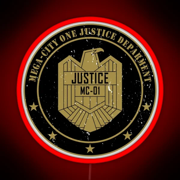 Justice Department Emblem Worn RGB Neon Sign