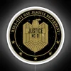 Neon Sign with RGB Lighting features Justice Department Emblem Design
