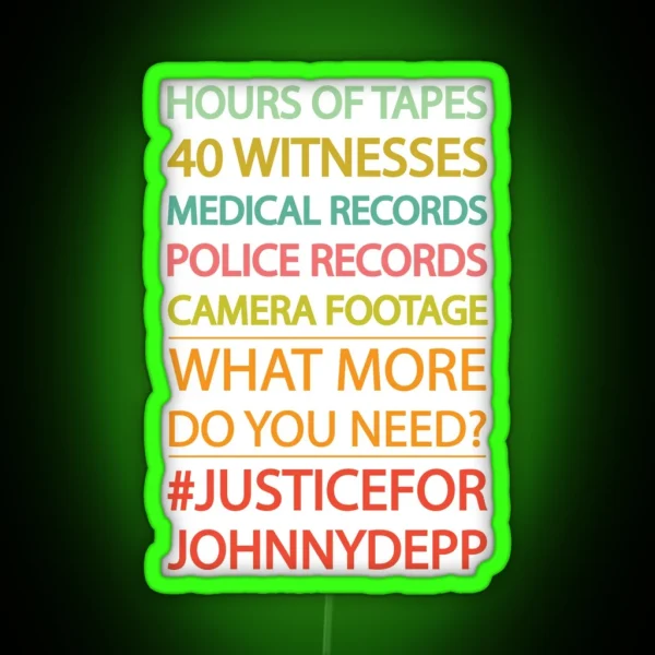 Justice For Johnny Depp RGB Neon Sign