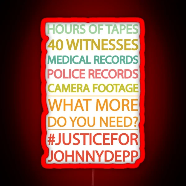 Justice For Johnny Depp RGB Neon Sign