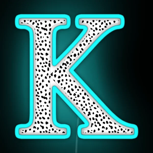 K Kappa Dalmatian Letter RGB Neon Sign