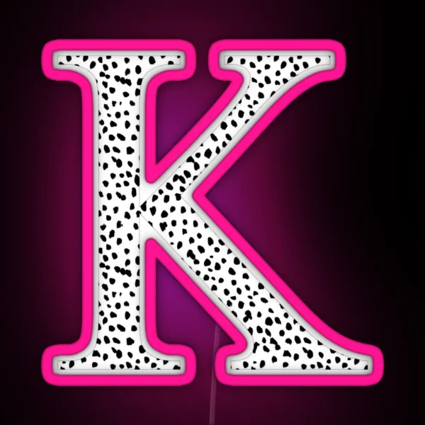 K Kappa Dalmatian Letter RGB Neon Sign