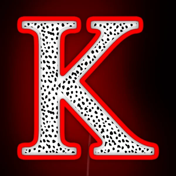 K Kappa Dalmatian Letter RGB Neon Sign