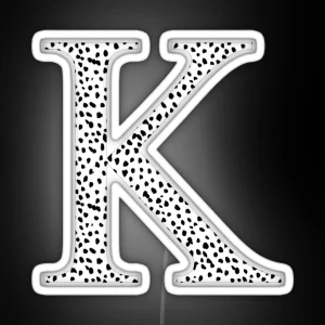 K Kappa Dalmatian Letter RGB Neon Sign