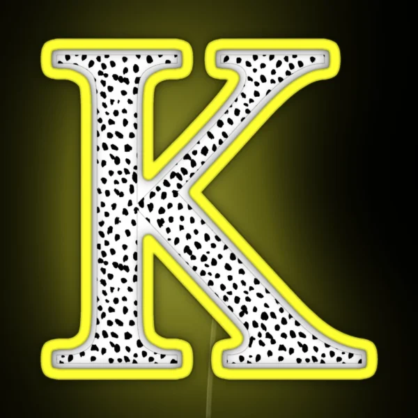 K Kappa Dalmatian Letter RGB Neon Sign