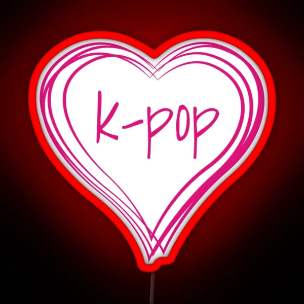 K Pop Heart Cute K Pop Gift RGB Neon Sign