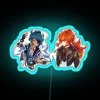 Vibrant Kaeya and Diluc character illuminated RGB neon signs decoration