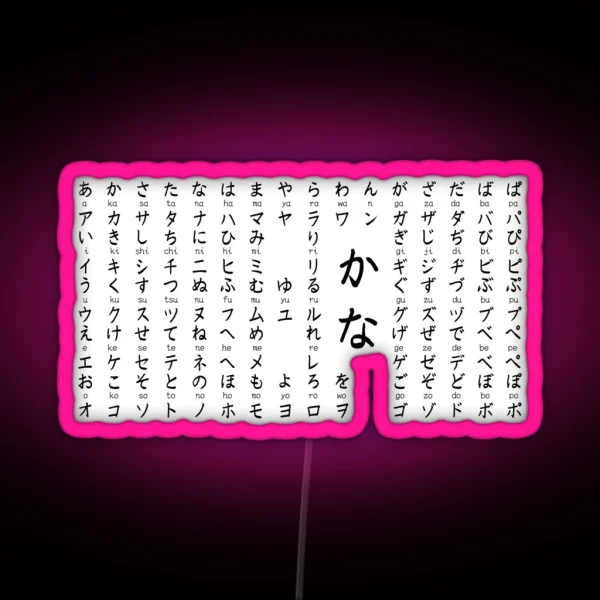 Kana Chart White RGB Neon Sign