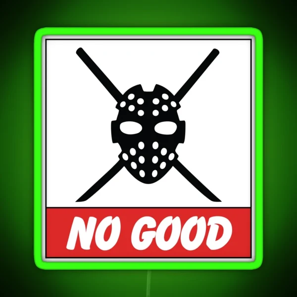 Kanjo Style Track Racing Plates With Hockey Mask NO GOOD Racing RGB Neon Sign