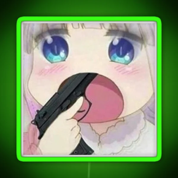 Kanna Kamui Gun Meme RGB Neon Sign