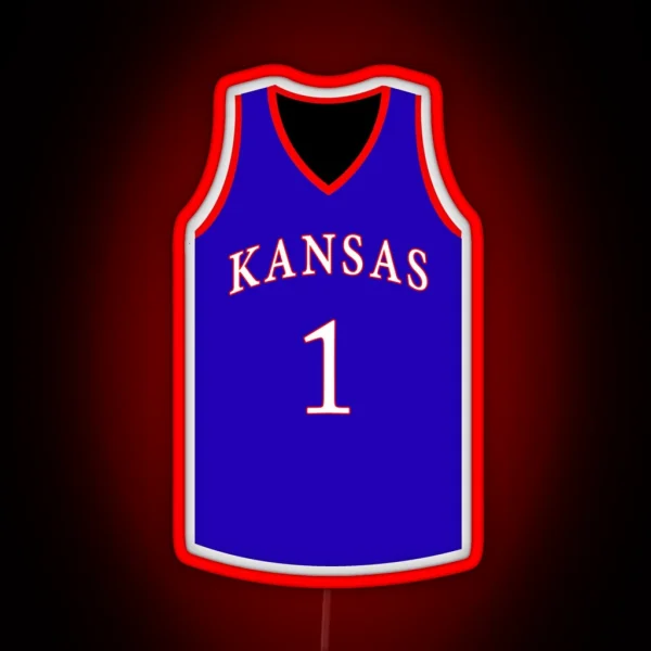 Kansas Jayhawks Basketball Jersey Led RGB Neon Sign