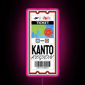 Kanto Airplane Ticket RGB Neon Sign