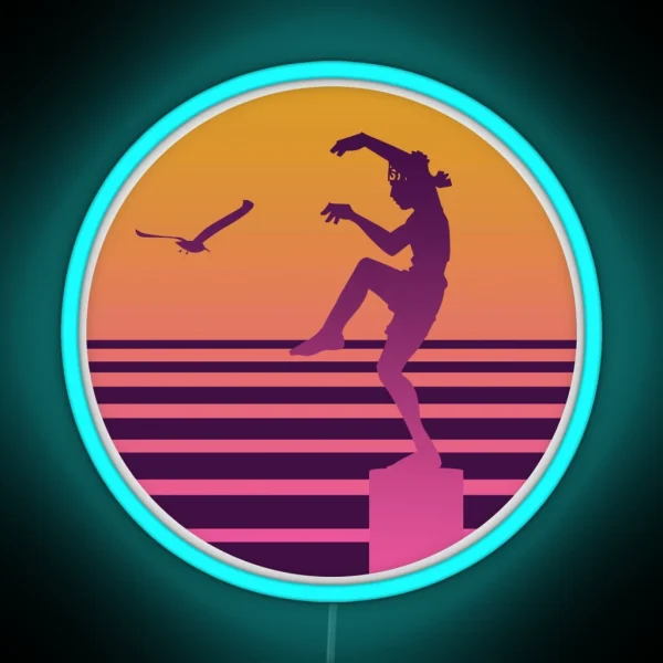 Karate Kid 80s Sunset RGB Neon Sign