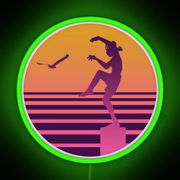 Karate Kid 80s Sunset RGB Neon Sign