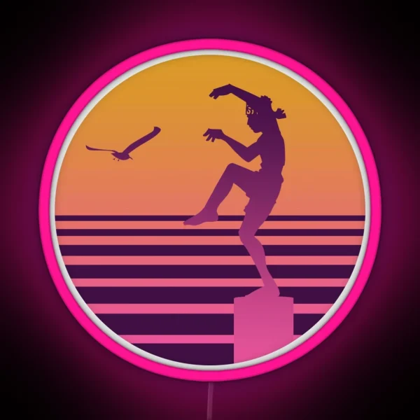 Karate Kid 80s Sunset RGB Neon Sign