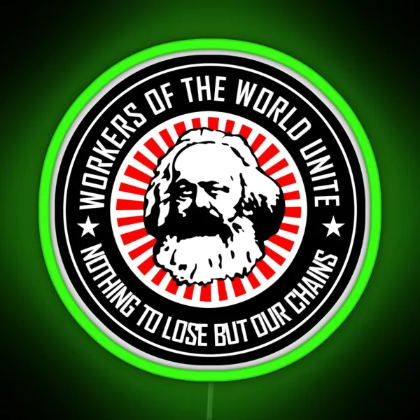 KARL MARX WORKERS UNITE RGB Neon Sign