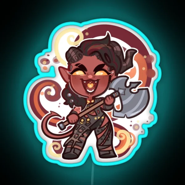 Karlach Chibi RGB Neon Sign