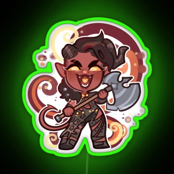 Karlach Chibi RGB Neon Sign