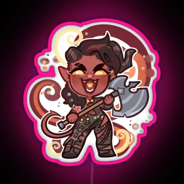 Karlach Chibi RGB Neon Sign