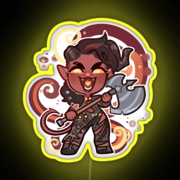 Karlach Chibi RGB Neon Sign