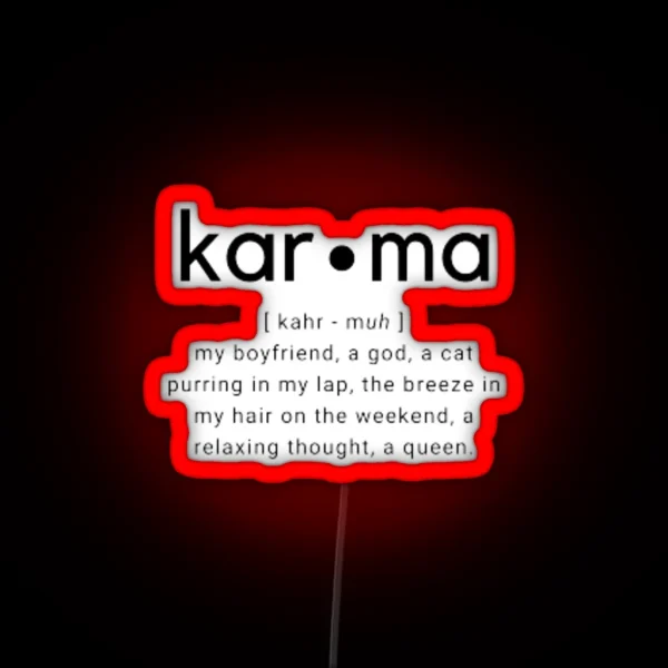 KARMA Definition RGB Neon Sign