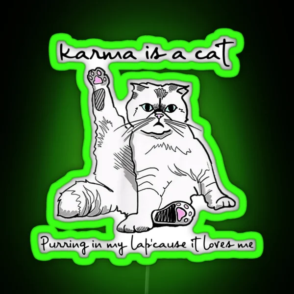 Karma Is A Cat Purring In My Lap Cause It Loves Me RGB Neon Sign
