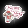Illuminated Karma Symbol in Vibrant RGB Neon Glowing Display